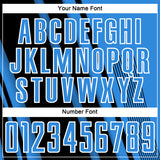 Custom Powder Blue Black-White Lines Sports Sublimation Soccer Uniform Jersey