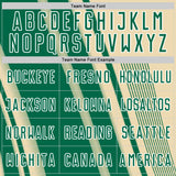 Custom Cream Kelly Green-White Lines Sports Sublimation Soccer Uniform Jersey