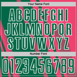 Custom Neon Pink Kelly Green-White Lines Sports Sublimation Soccer Uniform Jersey