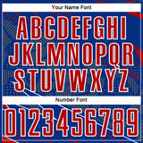 Custom Royal Red-White Lines Sports Sublimation Soccer Uniform Jersey