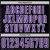 Custom Black Purple-White Lines Sports Sublimation Soccer Uniform Jersey