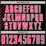 Custom Black Neon Pink-White Lines Sports Sublimation Soccer Uniform Jersey