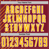 Custom Crimson Gold-White Lines Sports Sublimation Soccer Uniform Jersey