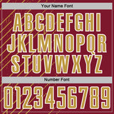 Custom Crimson Old Gold-White Lines Sports Sublimation Soccer Uniform Jersey
