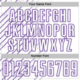 Custom White Purple Lines Sports Sublimation Soccer Uniform Jersey