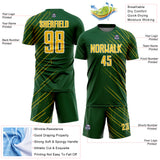 Custom Green Yellow-White Lines Sports Sublimation Soccer Uniform Jersey