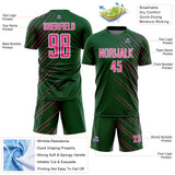 Custom Green Pink-White Lines Sports Sublimation Soccer Uniform Jersey