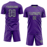 Custom Purple Gray-Black Lines Sports Sublimation Soccer Uniform Jersey