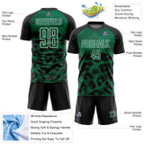 Custom Black Kelly Green-White Animal Leopard Print Sports Sublimation Soccer Uniform Jersey