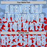 Custom Red Light Blue-White Animal Leopard Print Sports Sublimation Soccer Uniform Jersey