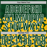 Custom Gold Green-White Animal Leopard Print Sports Sublimation Soccer Uniform Jersey