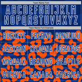 Custom Orange Royal-White Animal Leopard Print Sports Sublimation Soccer Uniform Jersey