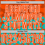Custom Aqua Orange-White Animal Leopard Print Sports Sublimation Soccer Uniform Jersey