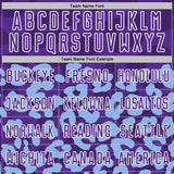 Custom Light Blue Purple-White Animal Leopard Print Sports Sublimation Soccer Uniform Jersey