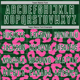 Custom Pink Green-White Animal Leopard Print Sports Sublimation Soccer Uniform Jersey