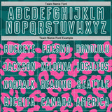 Custom Pink Teal-White Animal Leopard Print Sports Sublimation Soccer Uniform Jersey