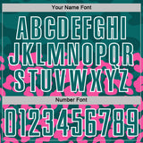 Custom Pink Teal-White Animal Leopard Print Sports Sublimation Soccer Uniform Jersey