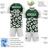 Custom White Green Animal Leopard Print Sports Sublimation Soccer Uniform Jersey