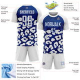 Custom White Royal Animal Leopard Print Sports Sublimation Soccer Uniform Jersey