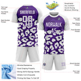 Custom White Purple Animal Leopard Print Sports Sublimation Soccer Uniform Jersey