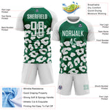 Custom White Kelly Green Animal Leopard Print Sports Sublimation Soccer Uniform Jersey