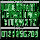 Custom Black Grass Green-White Dripping Splatte Pattern Sports Sublimation Soccer Uniform Jersey