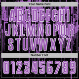 Custom Black Medium Purple-White Dripping Splatte Pattern Sports Sublimation Soccer Uniform Jersey