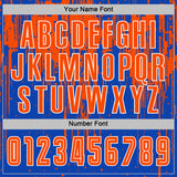 Custom Thunder Blue Orange-White Dripping Splatte Pattern Sports Sublimation Soccer Uniform Jersey