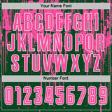 Custom Green Pink-White Dripping Splatte Pattern Sports Sublimation Soccer Uniform Jersey