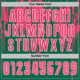 Custom Kelly Green Neon Pink-White Dripping Splatte Pattern Sports Sublimation Soccer Uniform Jersey