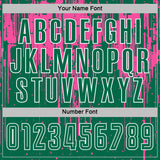Custom Kelly Green Pink-White Dripping Splatte Pattern Sports Sublimation Soccer Uniform Jersey
