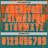 Custom Teal Orange-White Dripping Splatte Pattern Sports Sublimation Soccer Uniform Jersey