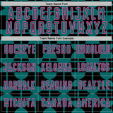 Custom Black Teal-Pink Geometric Shapes Sports Sublimation Soccer Uniform Jersey