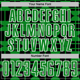 Custom Black Grass Green-White Geometric Shapes Sports Sublimation Soccer Uniform Jersey
