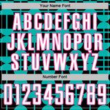 Custom Black White Aqua-Pink Geometric Shapes Sports Sublimation Soccer Uniform Jersey