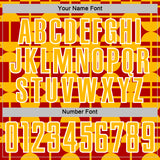 Custom Red Gold-White Geometric Shapes Sports Sublimation Soccer Uniform Jersey