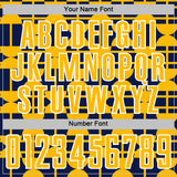 Custom Navy Gold-White Geometric Shapes Sports Sublimation Soccer Uniform Jersey