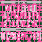 Custom Green Pink-White Geometric Shapes Sports Sublimation Soccer Uniform Jersey