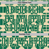 Custom Kelly Green Cream Geometric Shapes Sports Sublimation Soccer Uniform Jersey