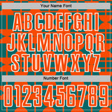 Custom Teal Orange-White Geometric Shapes Sports Sublimation Soccer Uniform Jersey