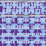 Custom Purple Light Blue-White Geometric Shapes Sports Sublimation Soccer Uniform Jersey