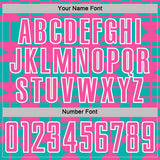 Custom Aqua Pink-White Geometric Shapes Sports Sublimation Soccer Uniform Jersey