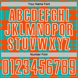 Custom Aqua Orange-White Geometric Shapes Sports Sublimation Soccer Uniform Jersey