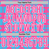 Custom Sky Blue Pink-White Geometric Shapes Sports Sublimation Soccer Uniform Jersey