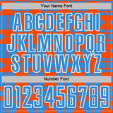 Custom Powder Blue Orange-White Geometric Shapes Sports Sublimation Soccer Uniform Jersey