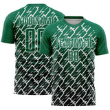 Custom Kelly Green Black-White Lightning Sports Sublimation Soccer Uniform Jersey