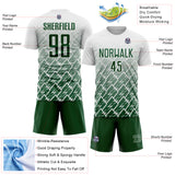 Custom White Green Lightning Sports Sublimation Soccer Uniform Jersey