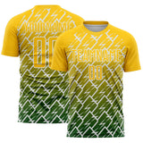 Custom Yellow Green-White Lightning Sports Sublimation Soccer Uniform Jersey