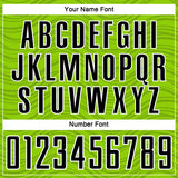 Custom Neon Green Black-White Wavy Lines Sports Sublimation Soccer Uniform Jersey