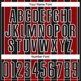 Custom Black Red-White Pinstripe Line Sports Sublimation Soccer Uniform Jersey